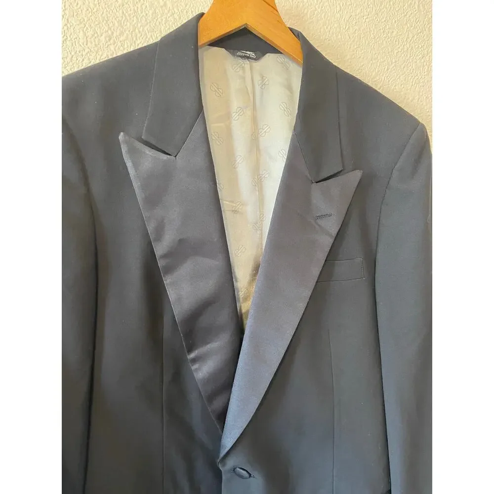 Bill Blass Classic Men's Event Wear Black Single Button Tuxedo Blazer Size 41 L